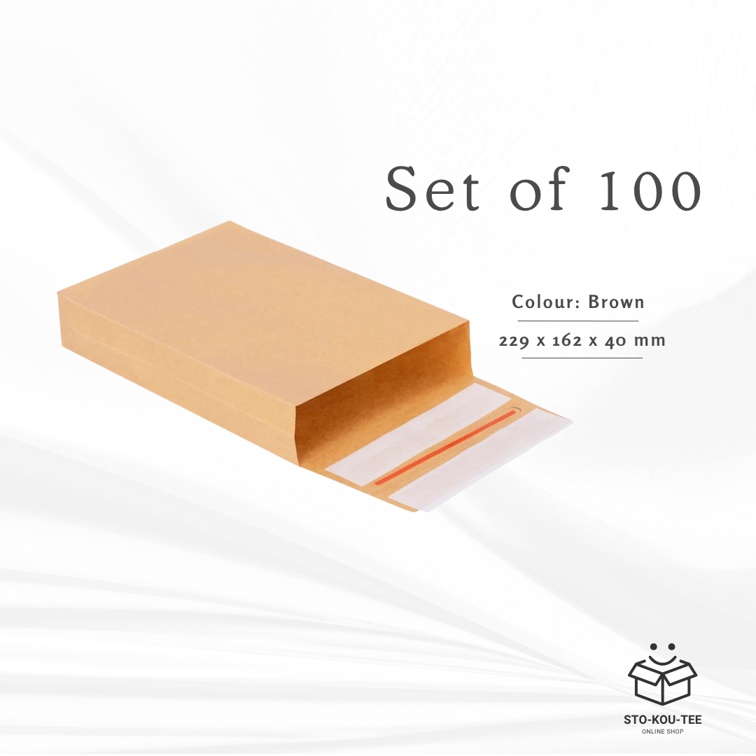 Folding bags with double adhesive and tear strip