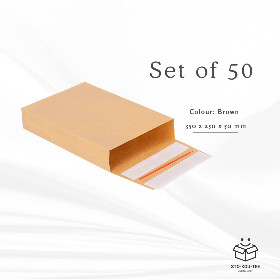 Folding bags with double adhesive and tear strip